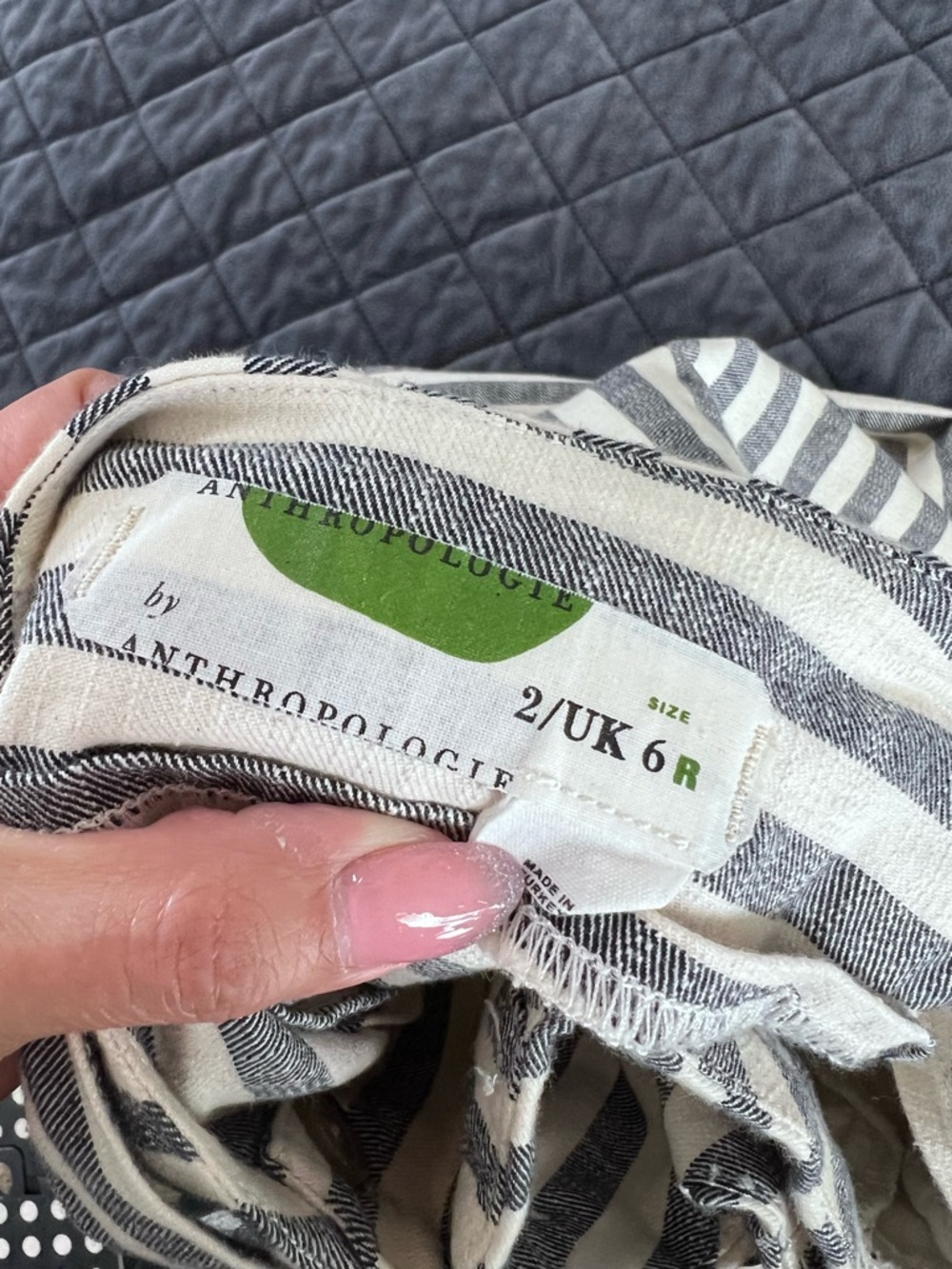 Anthropologie Striped Pencil Skirt Women’s Size 2 Wrap Belted Knee Length B22 - Picture 8 of 9